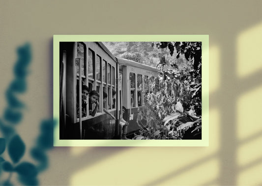 India Black And White Photography Print: Matheran Toy Train