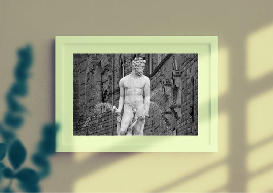 Florence Italy Photography Art: Fountain Of Neptune (Black And White)