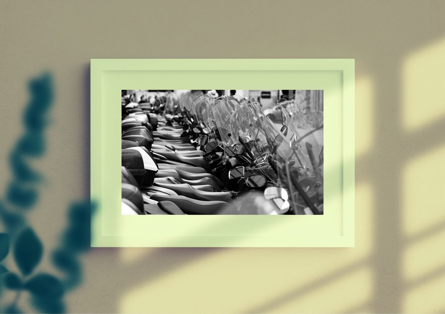 Florence Italy Vespas Black And White Photography Art Print