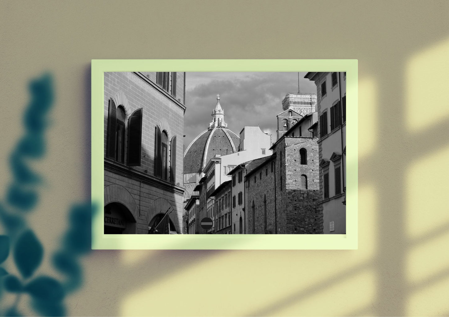 Florence Via Panzani Italy Black And White Photography Art Print