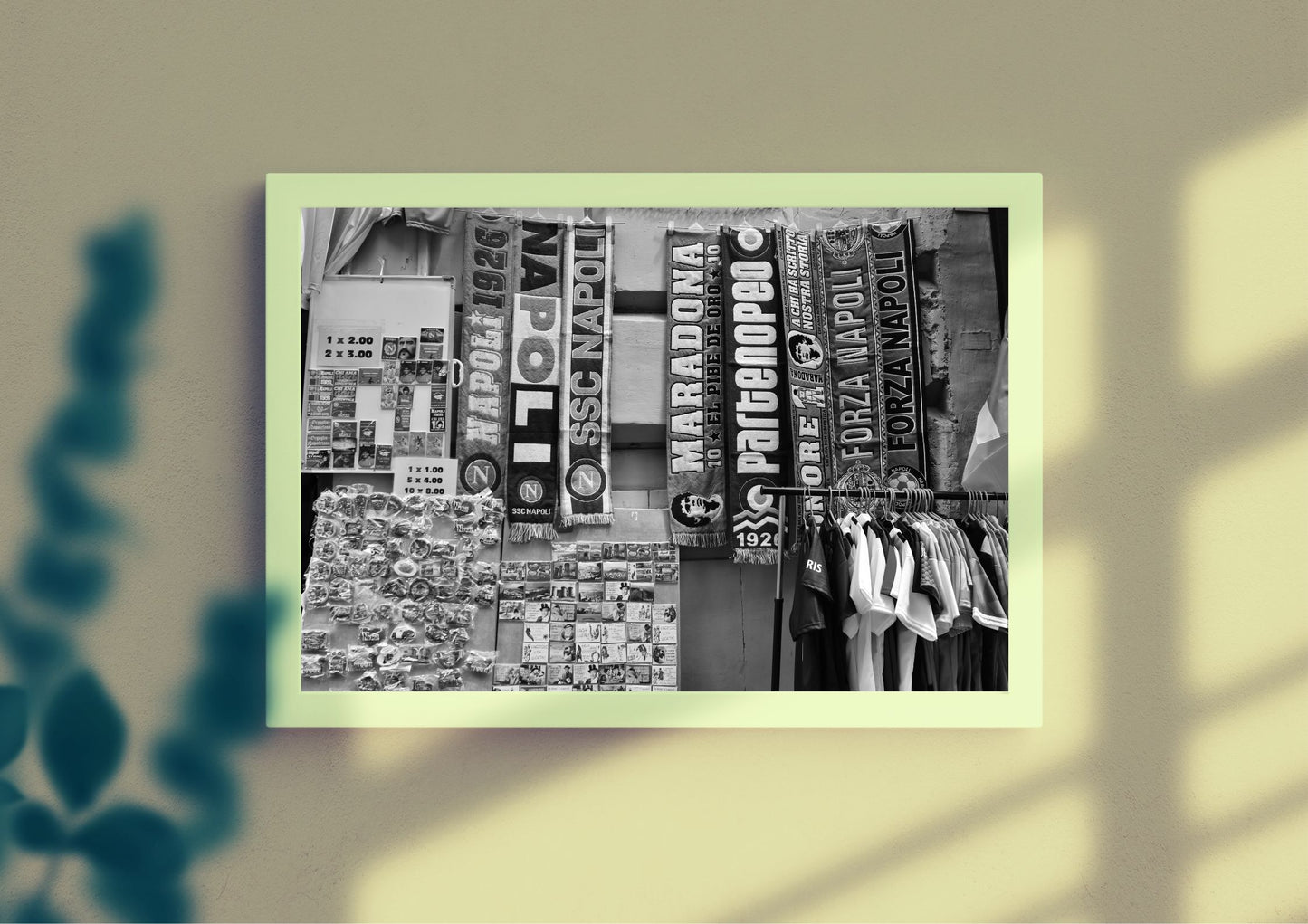 Napoli Football Club Black And White Photography Art Print