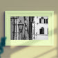 Florence Italy Pizzeria Black And White Photography Art Print