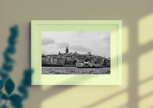 Istanbul Galata Tower Eminonu Black And White Photography Print Wall Art