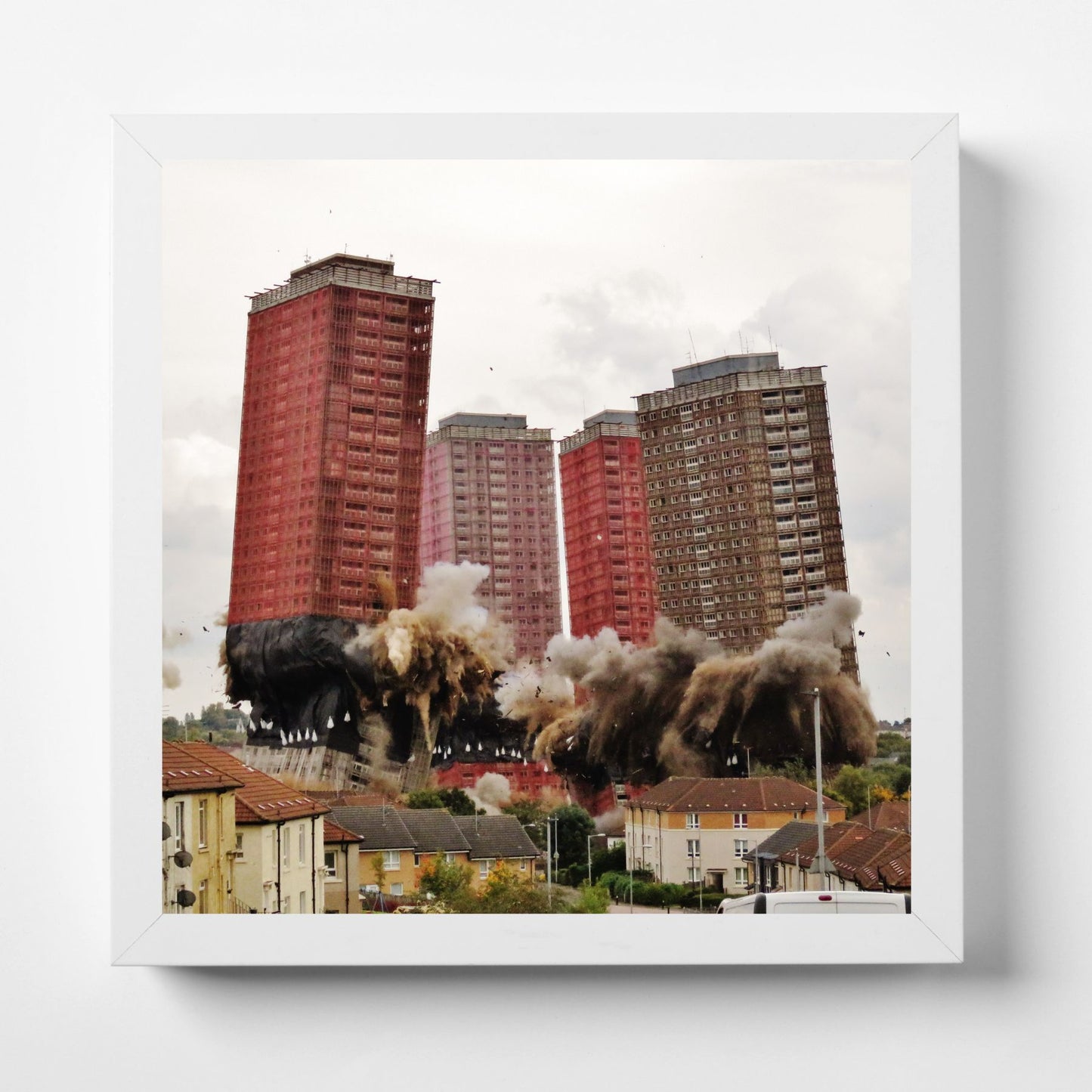 Glasgow Red Road Flats Demolition Square Photography Print