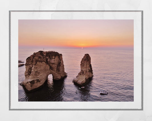 Pigeon Rocks Beirut Print: Lebanon Photography, Raouche Rocks