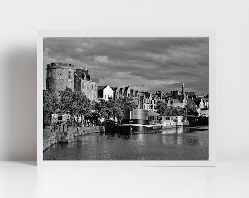 Leith Shore Black And White Photography Print