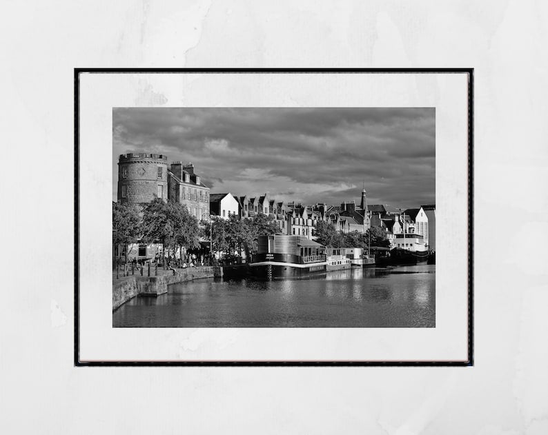 Leith Shore Black And White Photography Print