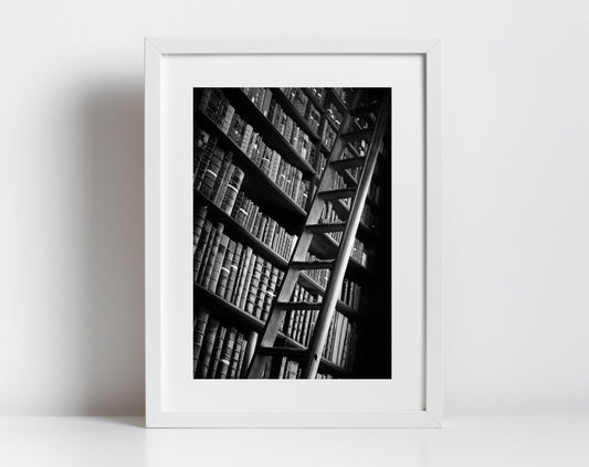 Library Wall Art The Long Room Trinity College Dublin Black And White Photography Print