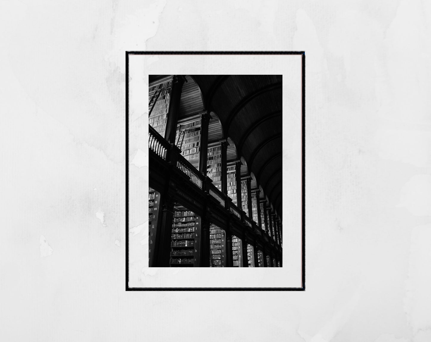 The Long Room Trinity College Dublin Black And White Photography Print Library Wall Art