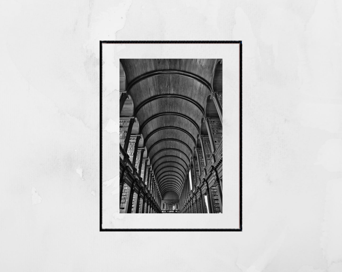 The Long Room Trinity College Dublin Black And White Photography Print