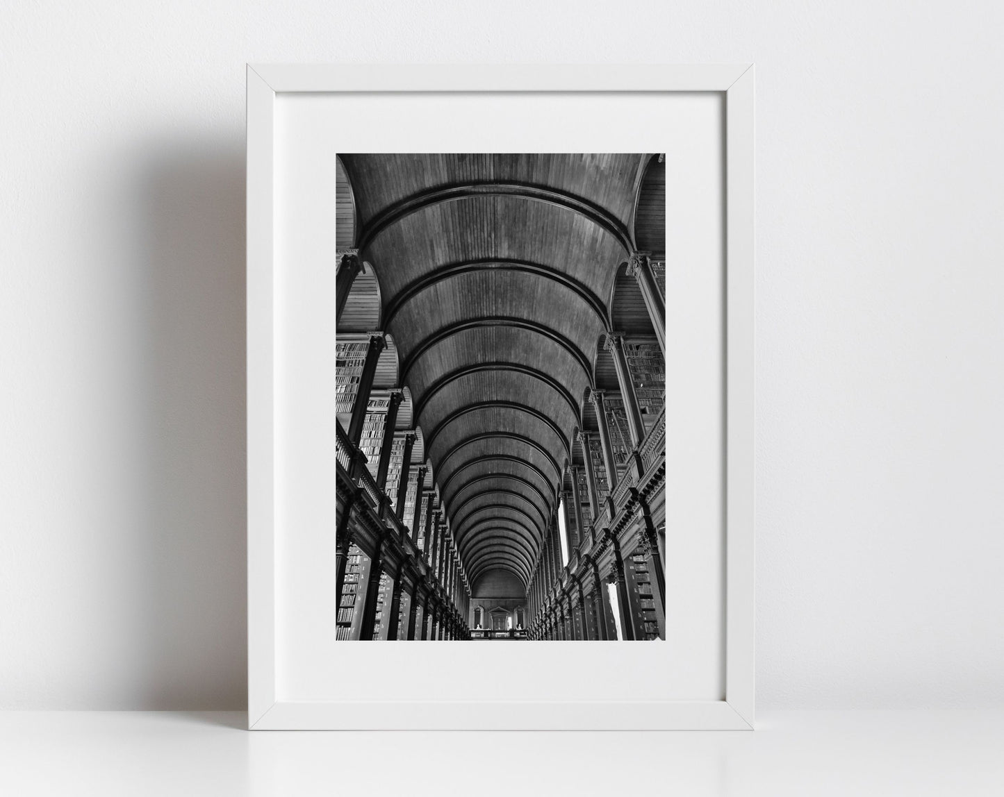 The Long Room Trinity College Dublin Black And White Photography Print