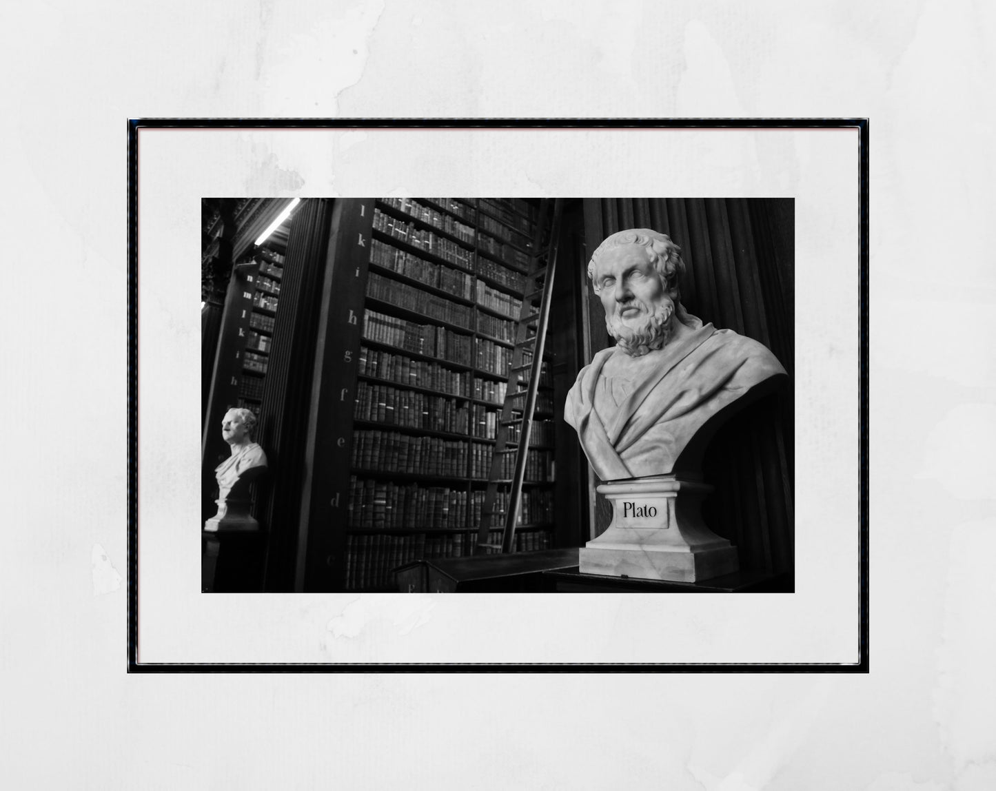 Plato Poster The Long Room Trinity College Dublin Black And White Print