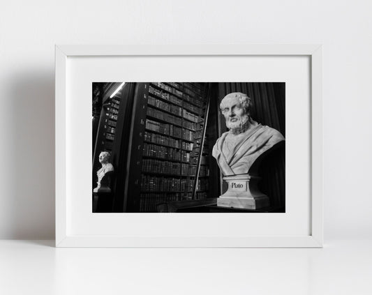 Plato Poster The Long Room Trinity College Dublin Black And White Print