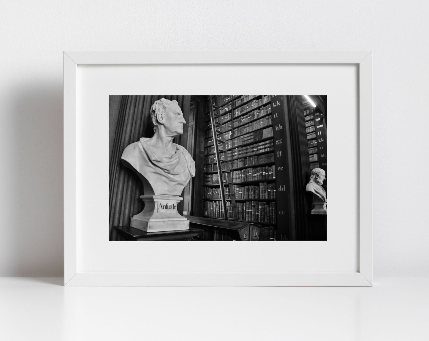 Aristotle Black And White Print The Long Room Trinity College Dublin Wall Art