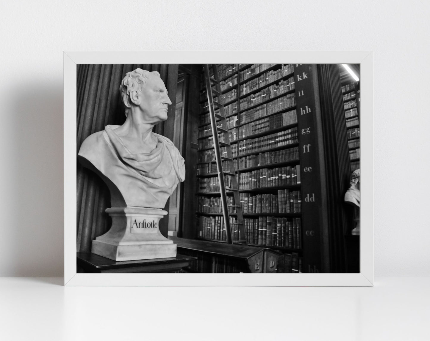 Aristotle Black And White Print The Long Room Trinity College Dublin Wall Art