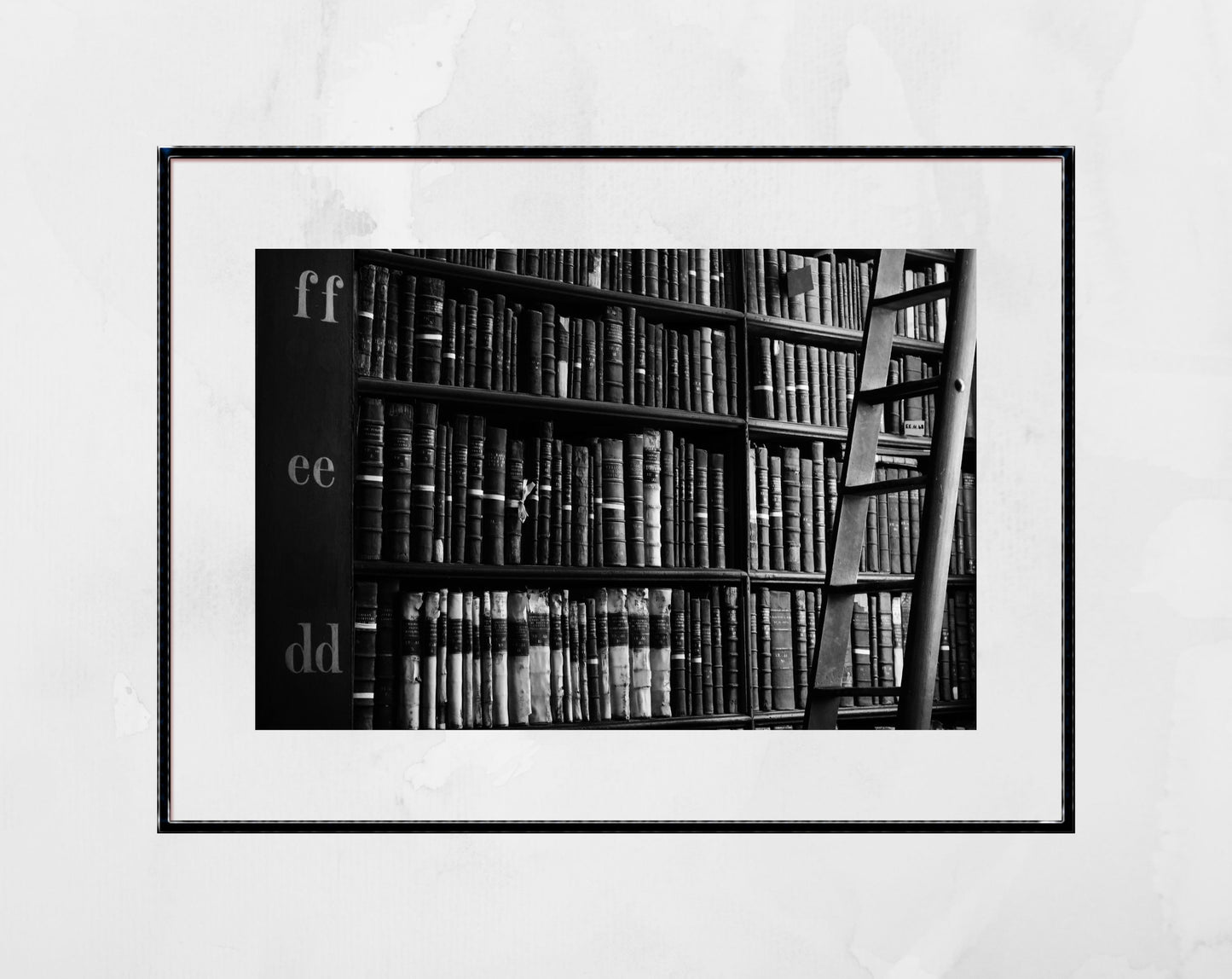 Library Wall Art The Long Room Trinity College Dublin Black And White Print