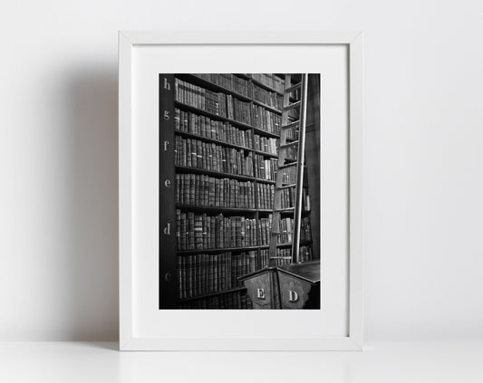 Library Wall Art The Long Room Trinity College Dublin Ireland Black And White Print Photography