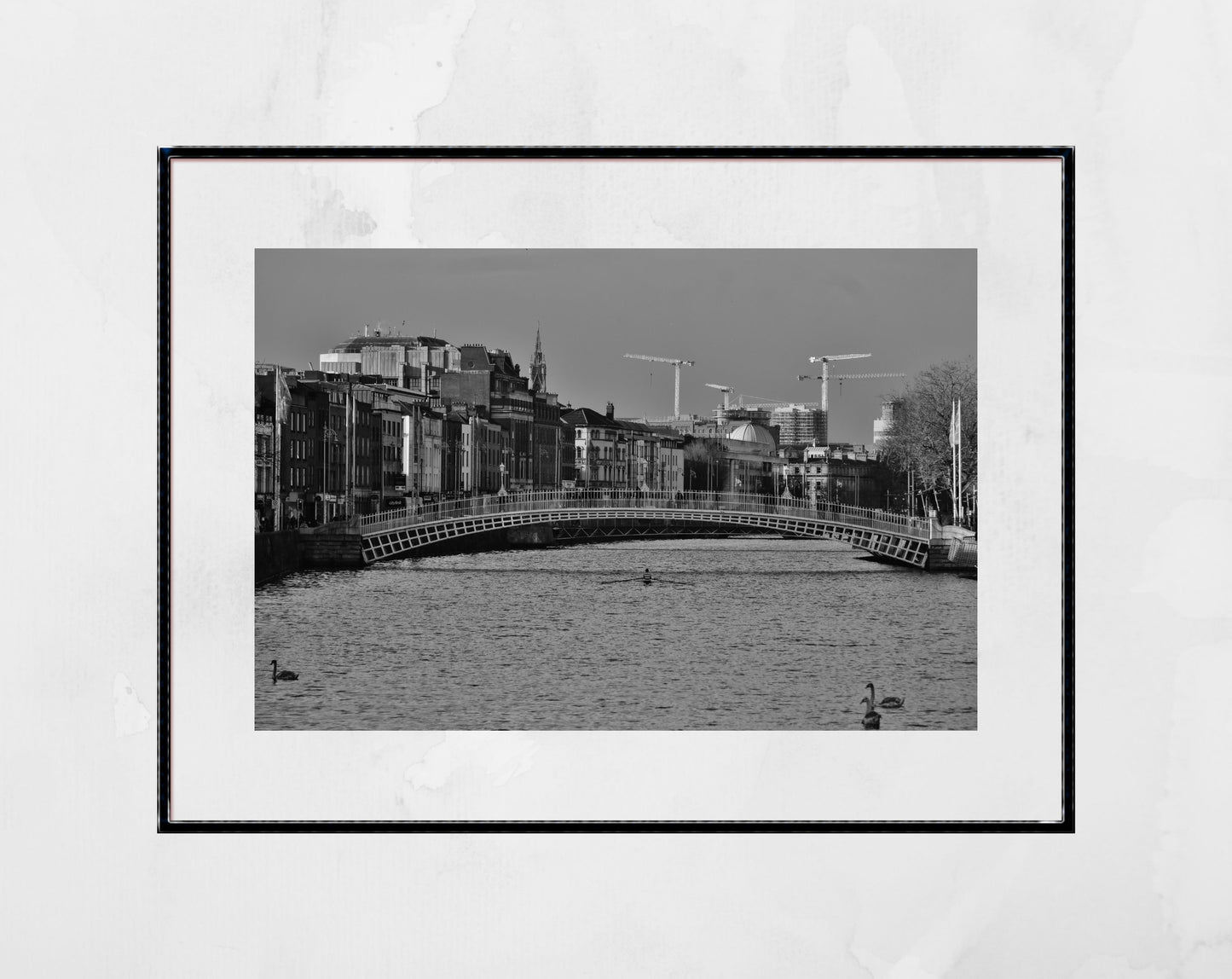 Ha'penny Bridge Dublin Black And White Print