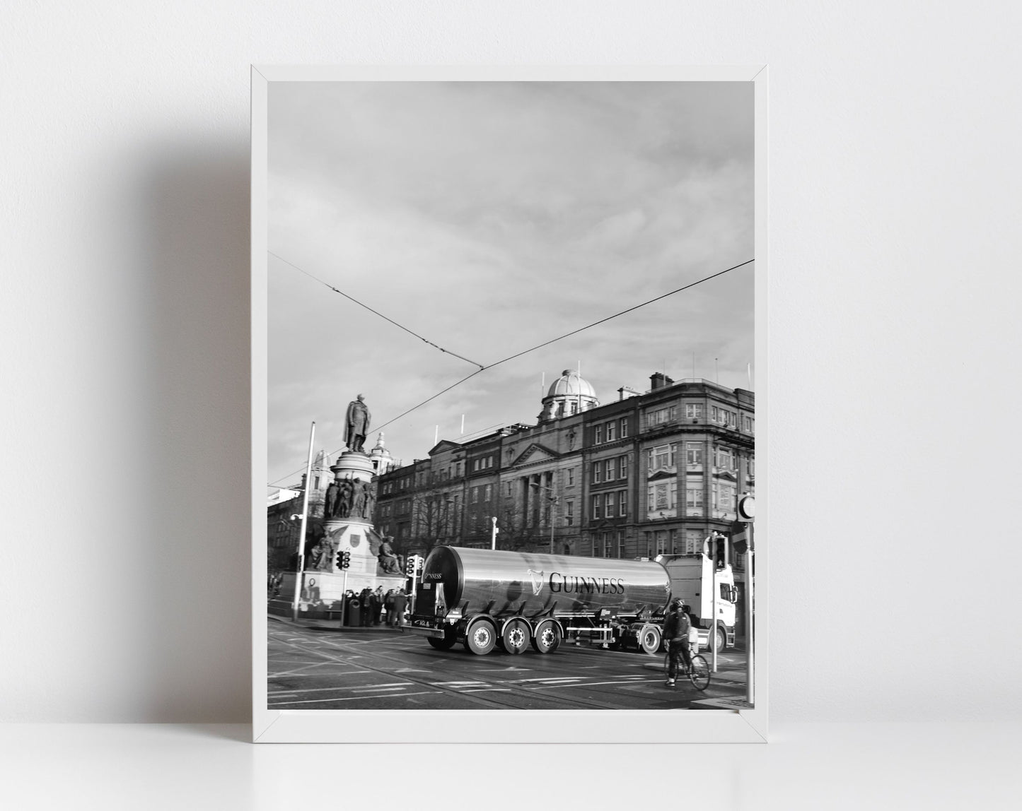 O'Connell Street Dublin Black And White Print Guinness Poster