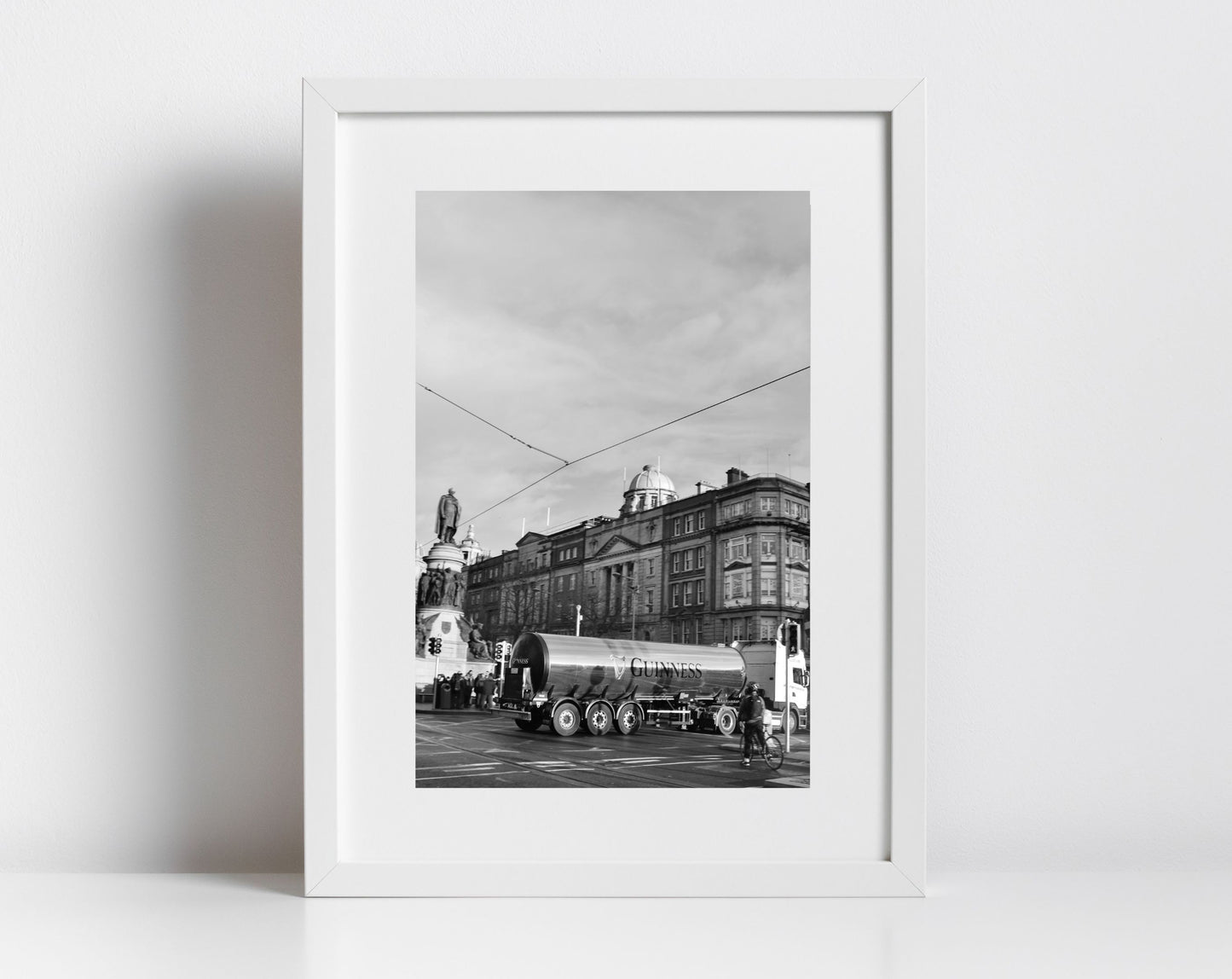 O'Connell Street Dublin Black And White Print Guinness Poster