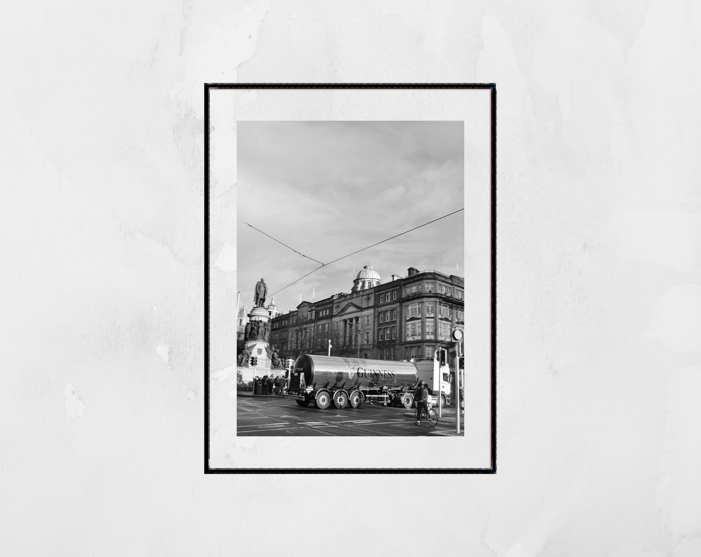 O'Connell Street Dublin Black And White Print Guinness Poster