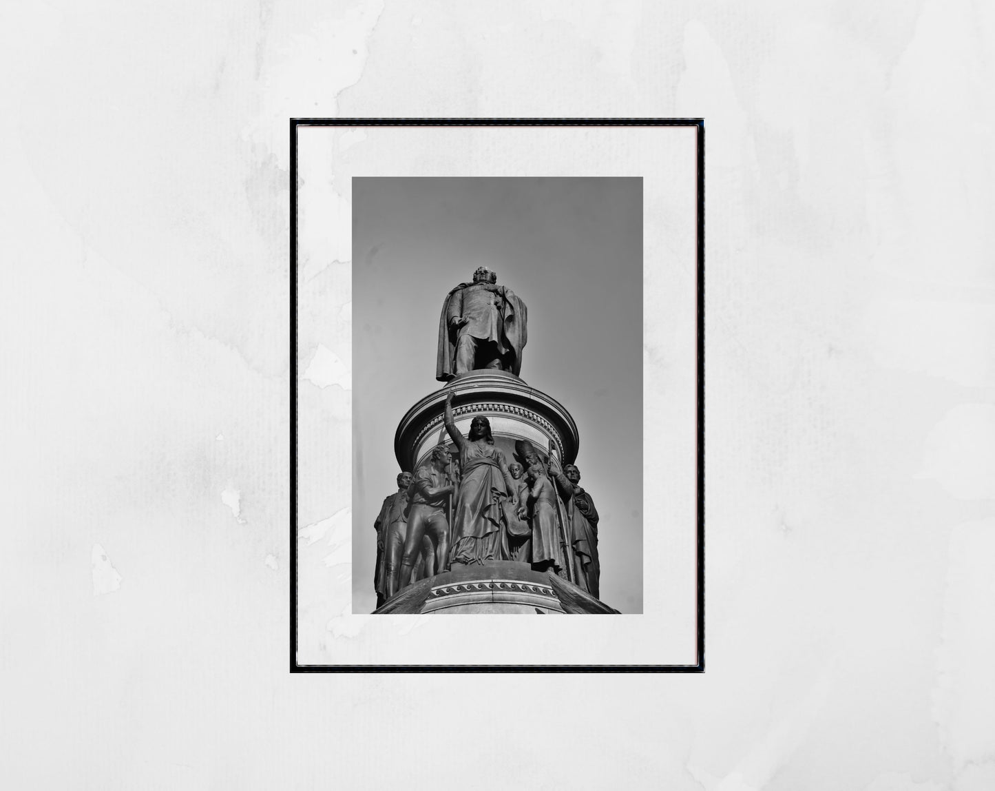 Daniel O'Connell Monument Dublin Black And White Print