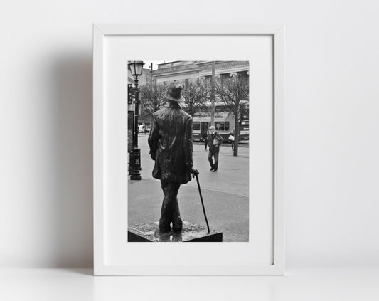 James Joyce Poster Dublin Street Black And White Photography Print