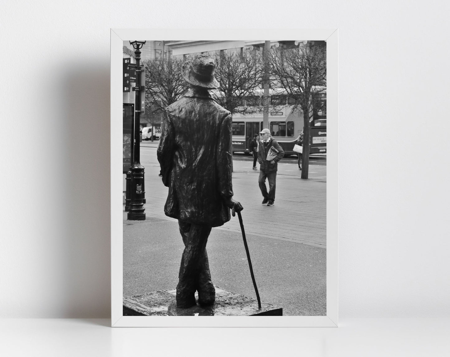 James Joyce Poster Dublin Street Black And White Photography Print