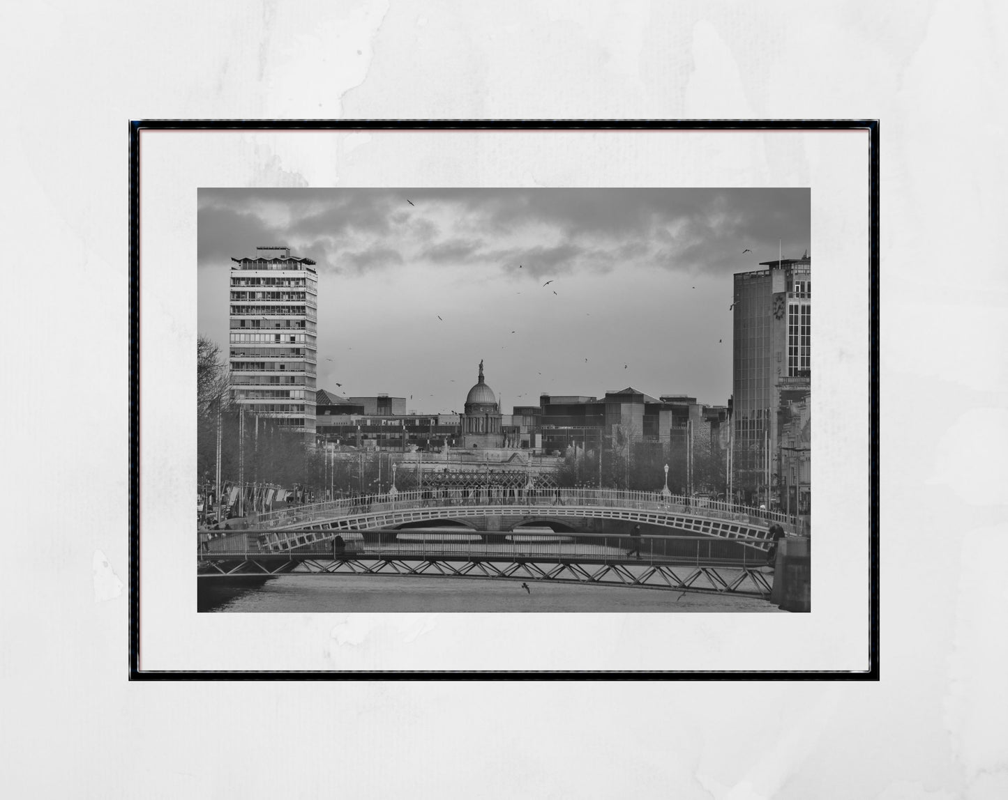 River Liffey Dublin Black And White Print