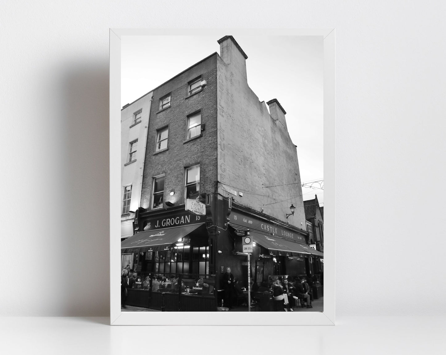 Grogan's Dublin Photography Irish Pub Black And White Print