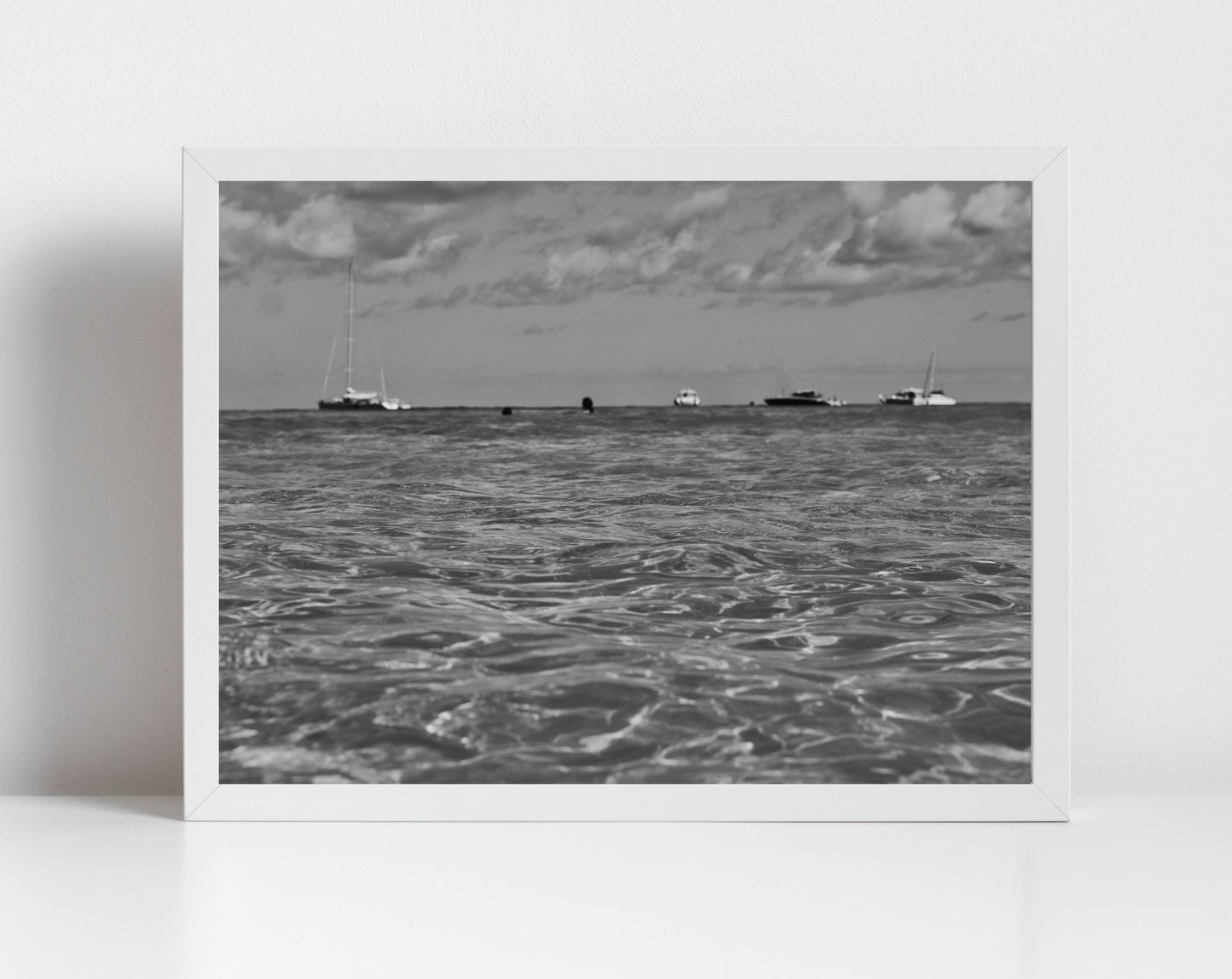 Sea Wall Art Mondello Sicily Black And White Photography