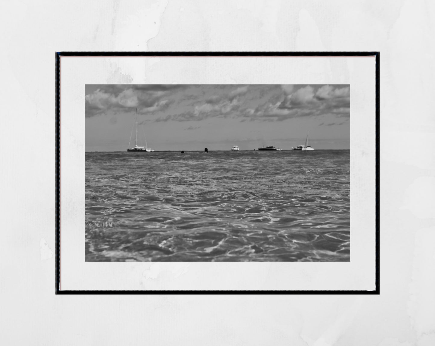 Sea Wall Art Mondello Sicily Black And White Photography