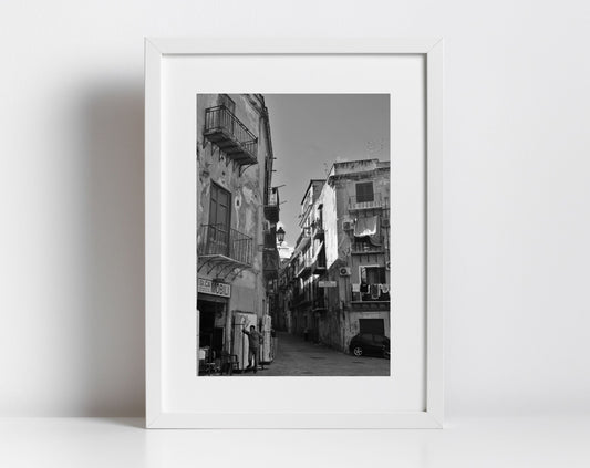 Palermo Sicily Black And White Print Italy Wall Art Urban Photography