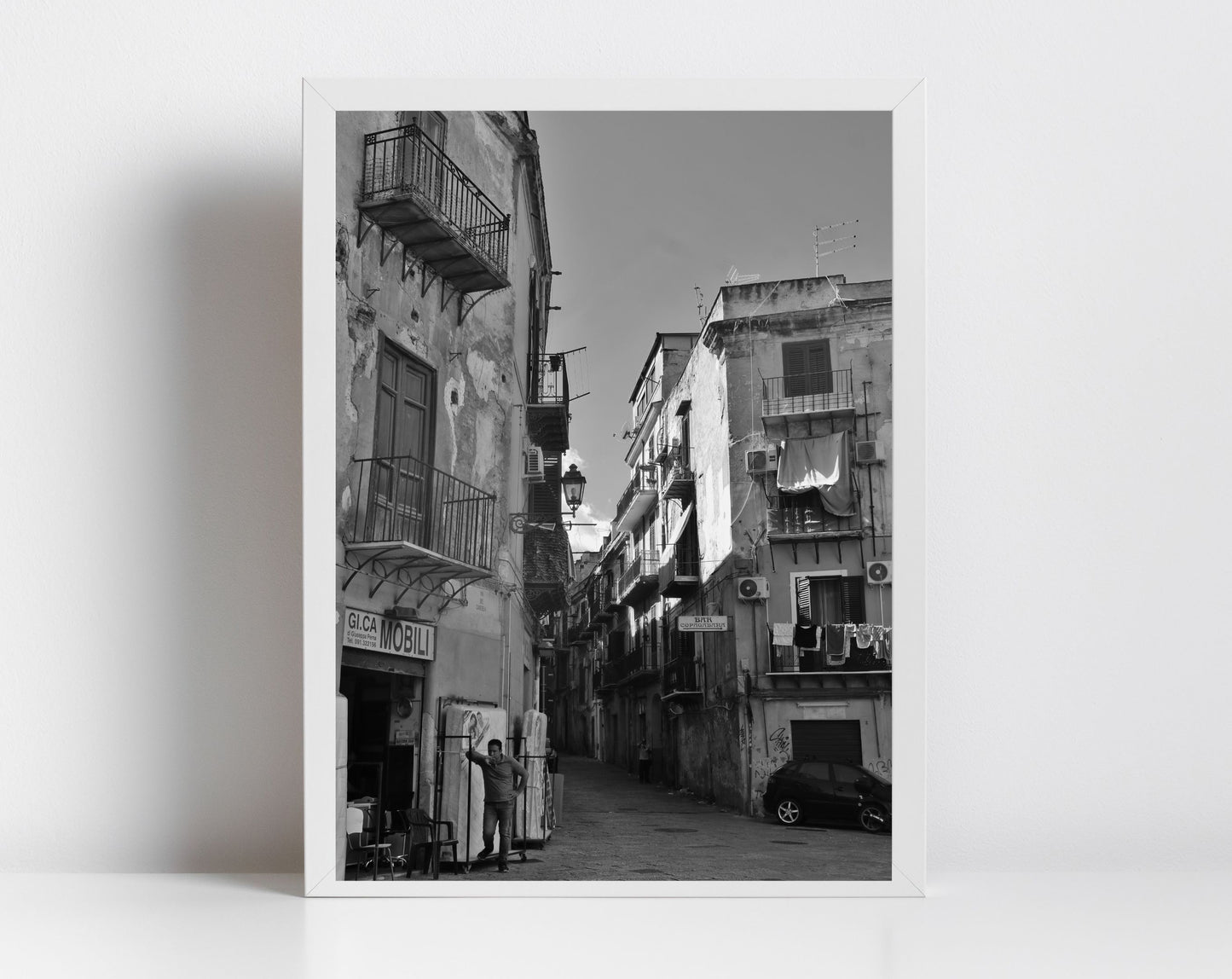 Palermo Sicily Black And White Print Italy Wall Art Urban Photography