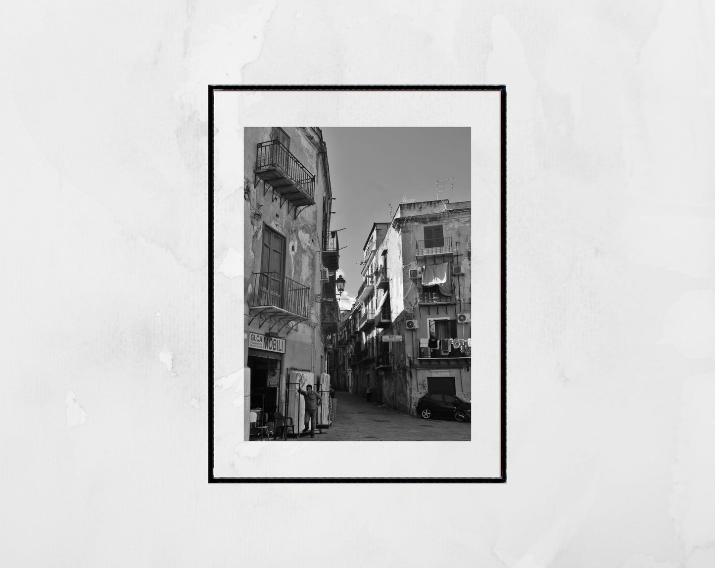 Palermo Sicily Black And White Print Italy Wall Art Urban Photography