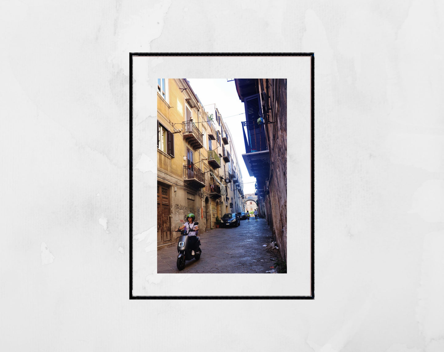 Palermo Sicily Print Street Photography Woman On Moped Poster