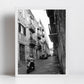 Palermo Sicily Black And White Print Street Photography Woman On Moped Poster