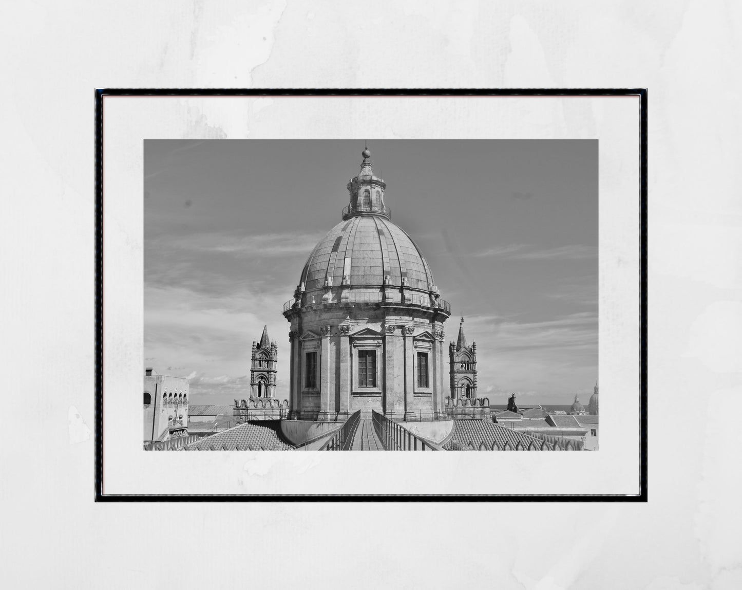 Palermo Cathedral Dome Black And White Photography Wall Art