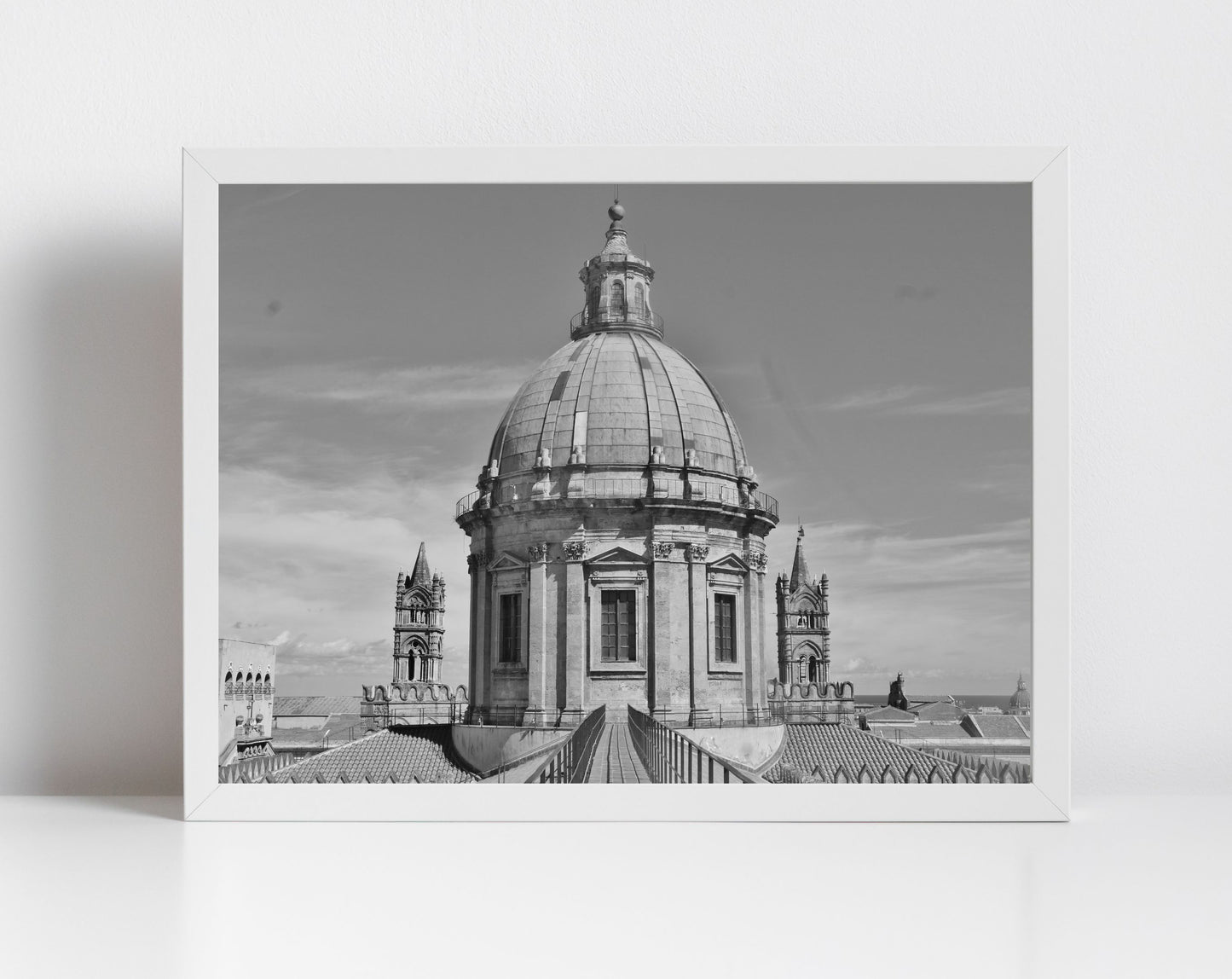 Palermo Cathedral Dome Black And White Photography Wall Art