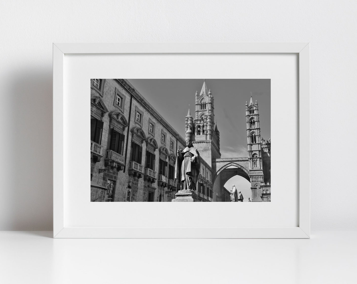 Palermo Cathedral Sicily Black And White Print Italy Wall Art