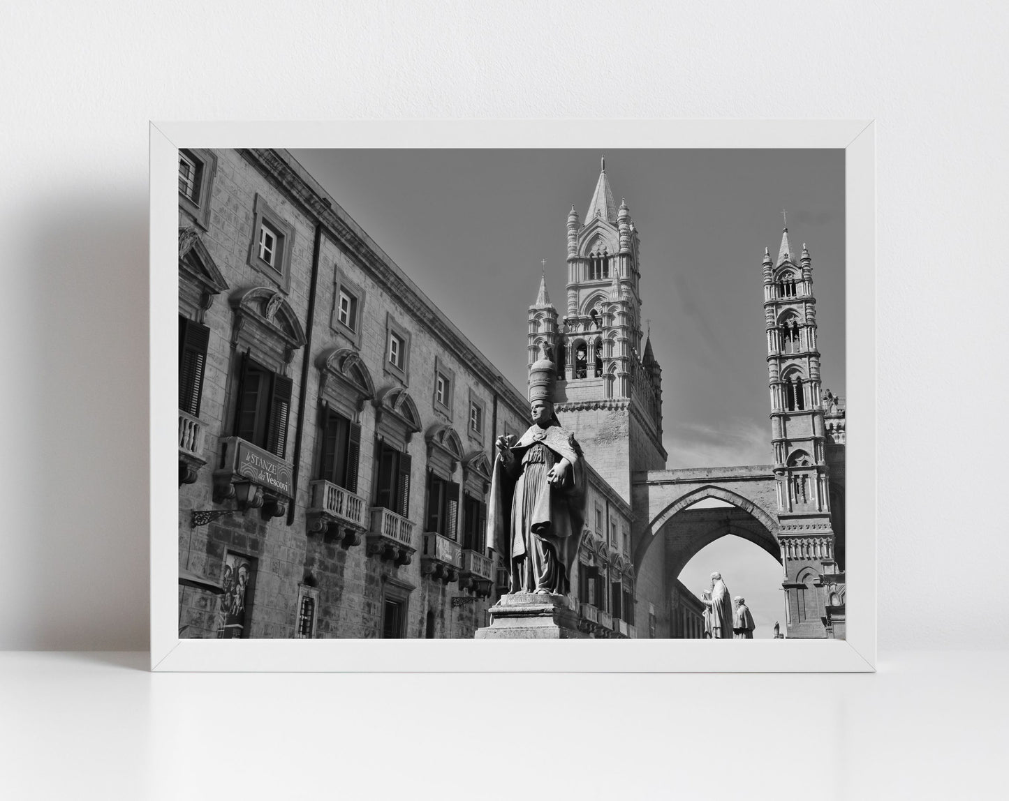 Palermo Cathedral Sicily Black And White Print Italy Wall Art