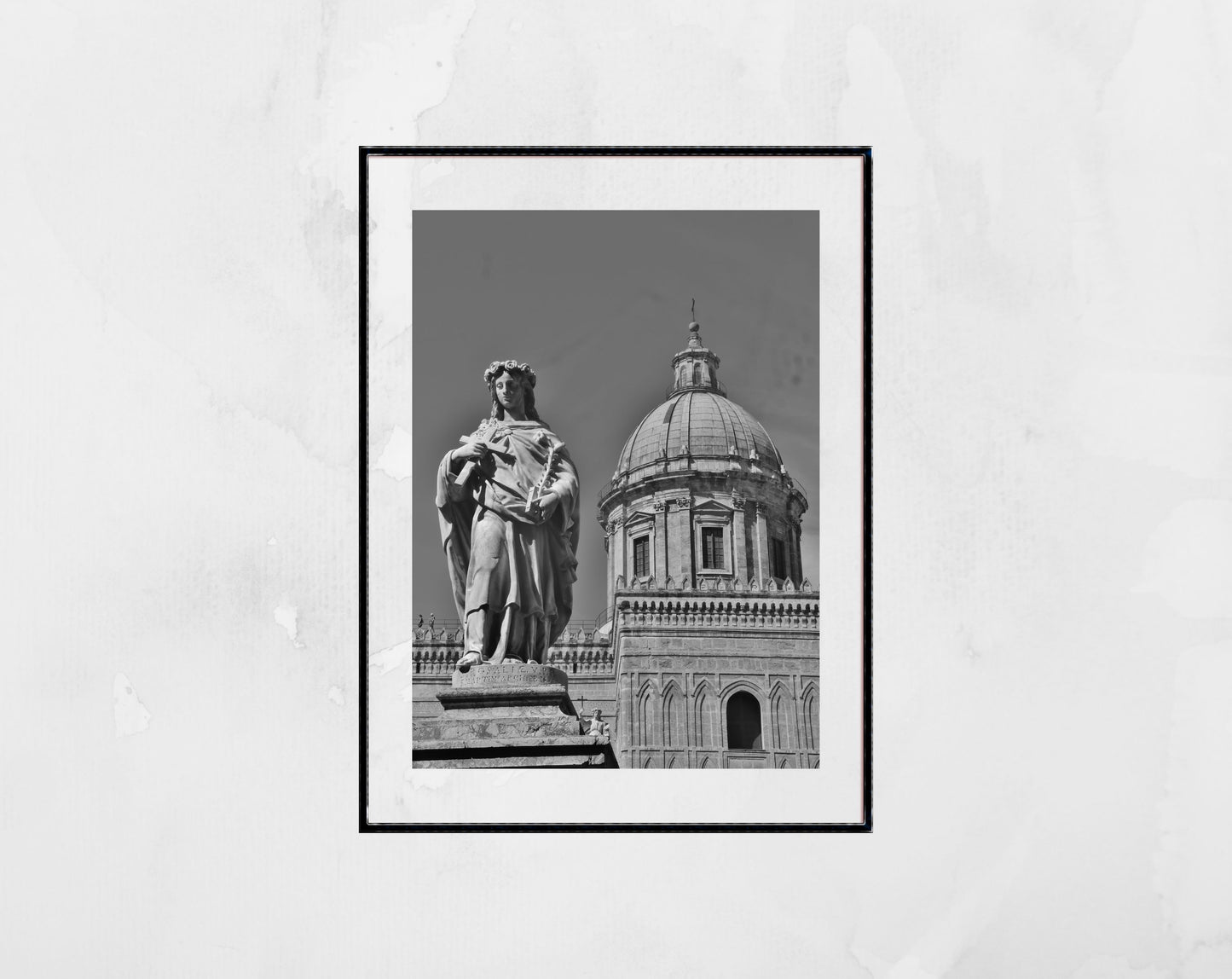 Saint Rosalia Palermo Cathedral Black And White Photography Print