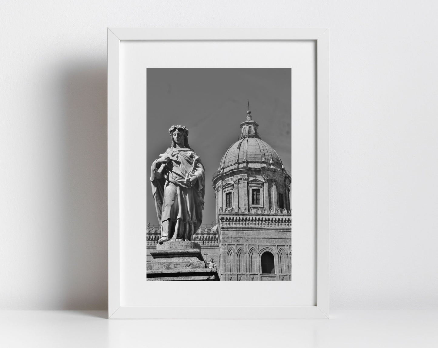 Saint Rosalia Palermo Cathedral Black And White Photography Print