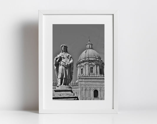 Saint Rosalia Palermo Cathedral Black And White Photography Print