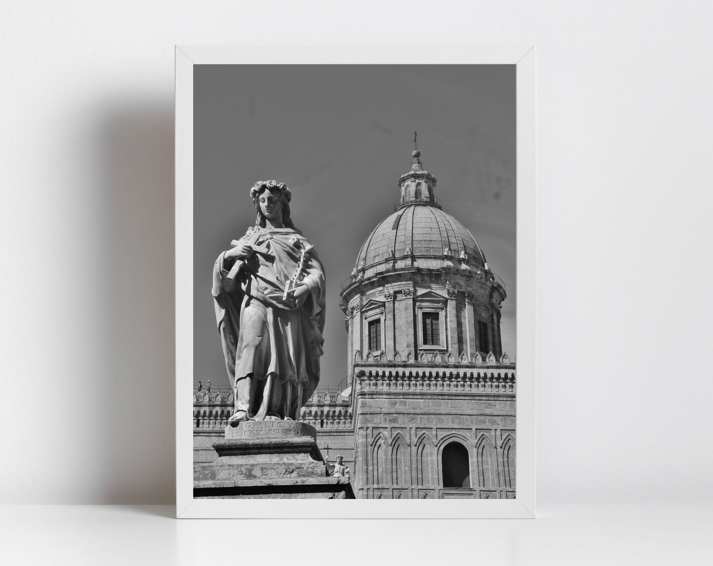 Saint Rosalia Palermo Cathedral Black And White Photography Print