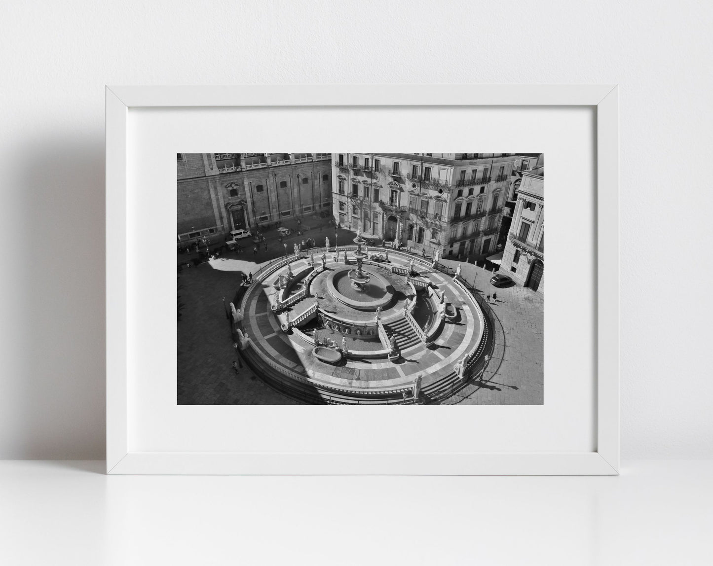 Fontana Pretoria Palermo Sicily Black And White Print Italy Wall Art