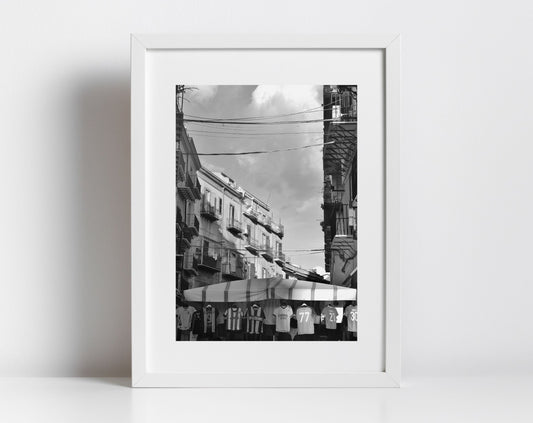 Palermo F.C. Black And White Print Sicily Street Photography