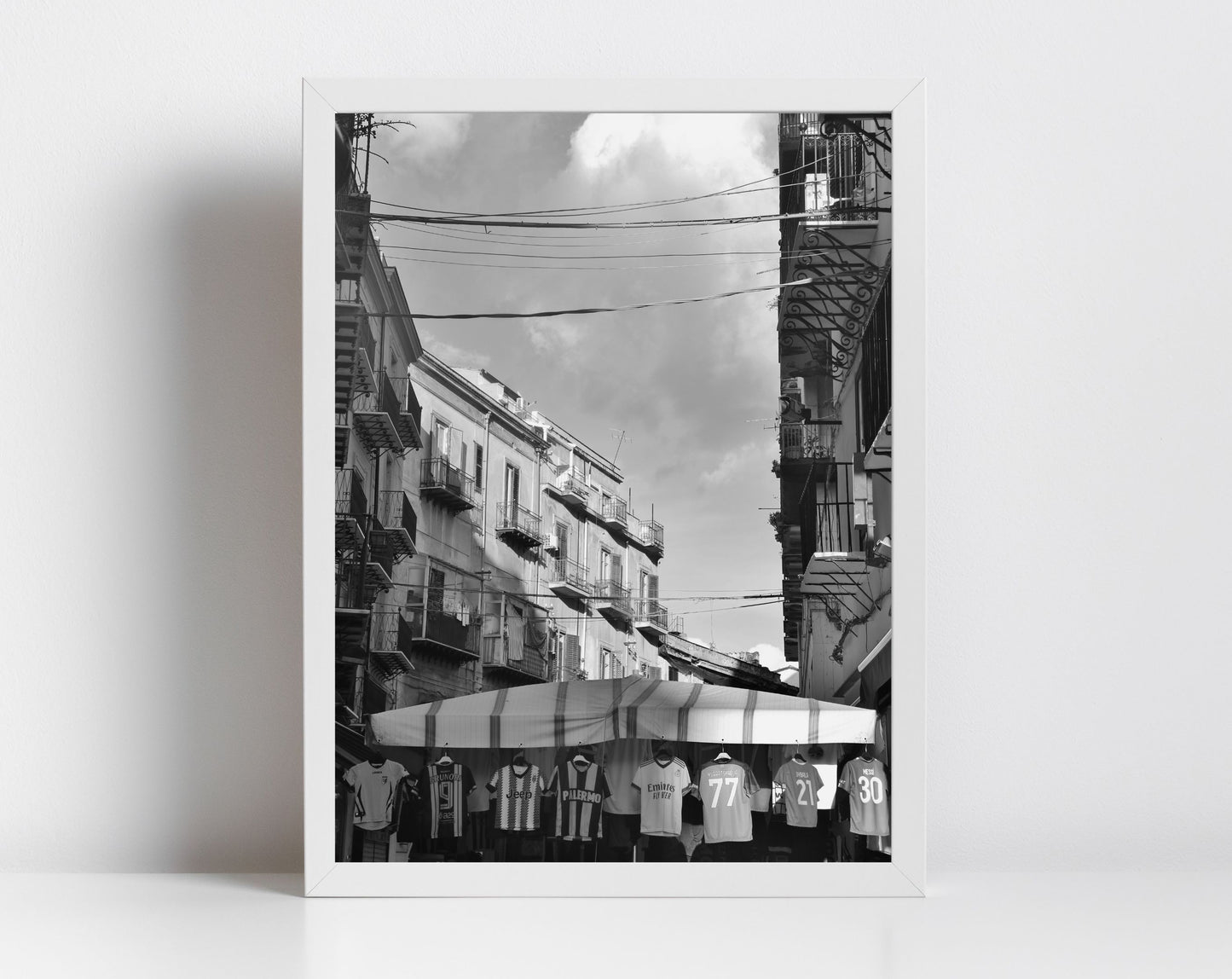 Palermo F.C. Black And White Print Sicily Street Photography