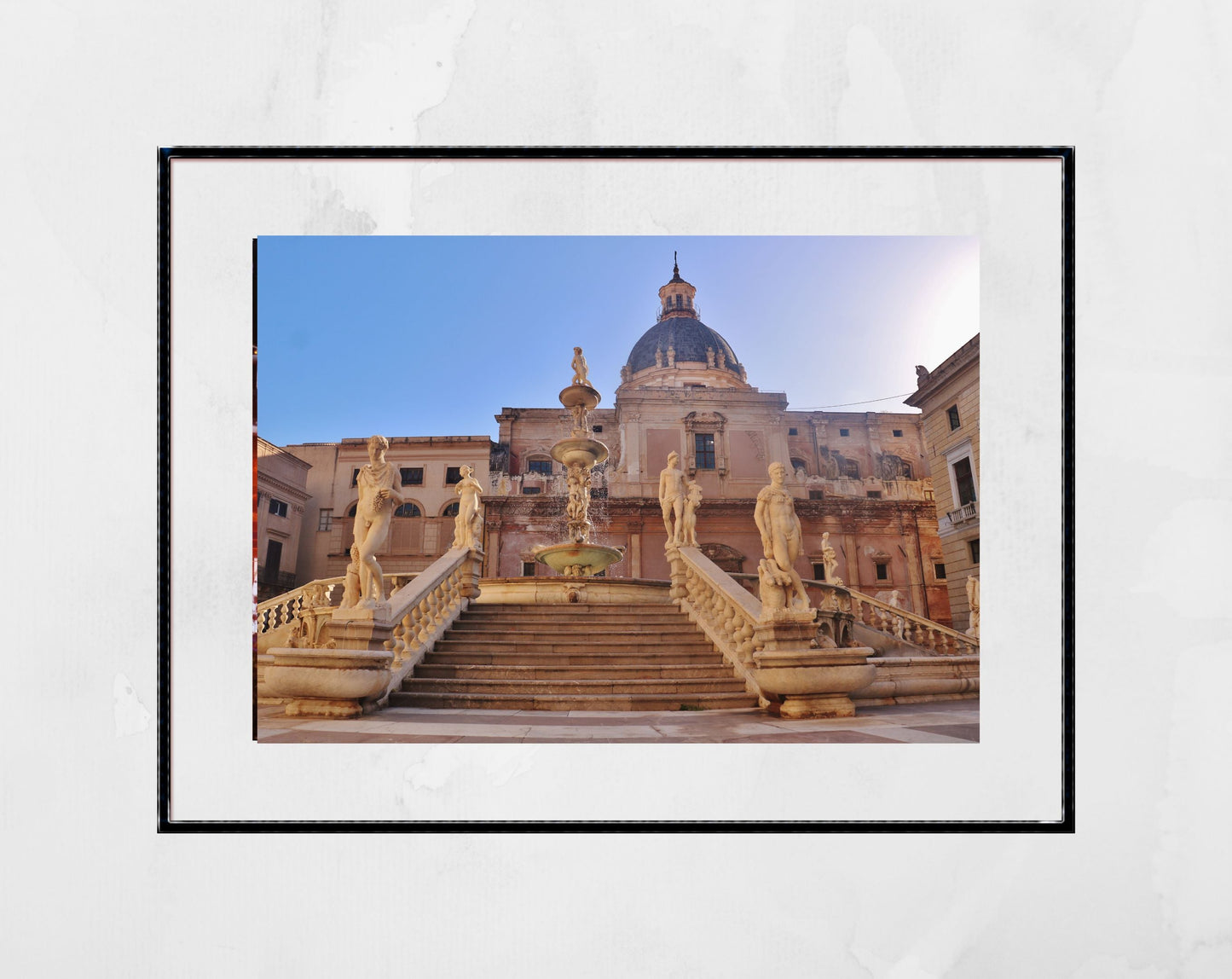 Piazza Pretoria Palermo Sicily Black And White Photography Wall Art