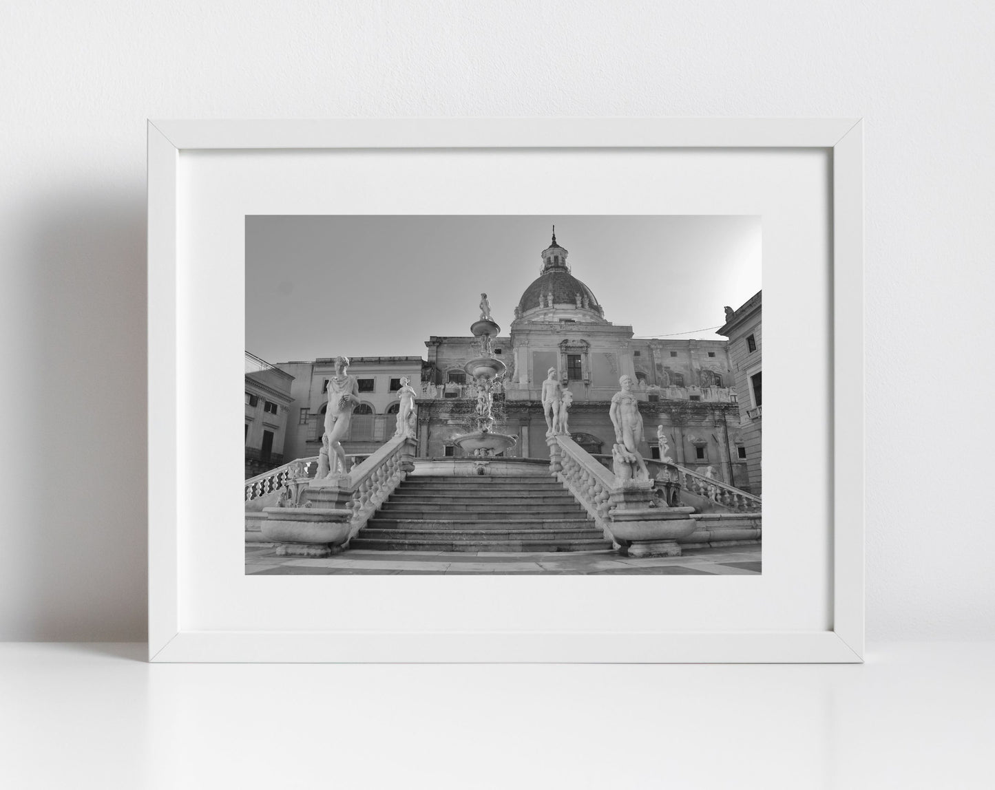 Piazza Pretoria Palermo Sicily Black And White Photography Wall Art